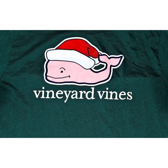 Vineyard Vines Charleston Green Santa Whale Men's Long Sleeve T Shirt Size XL - Picture 2 of 8